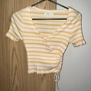 O’Neill Orange and Yellow Wrap Crop Blouse